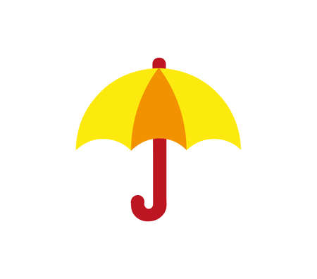 Simple colorful umbrella in yellow and orangeのイラスト素材