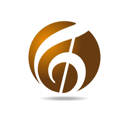 Treble clef in a golden background. Joy and musicのイラスト素材