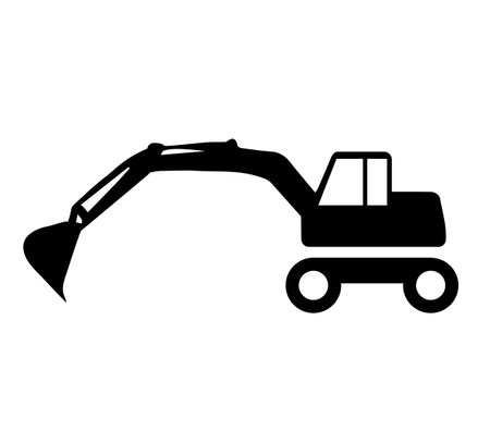 Excavator on wheels. Heavy construction equipmentのイラスト素材