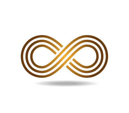 The golden mobius loop. The sign of infinityのイラスト素材