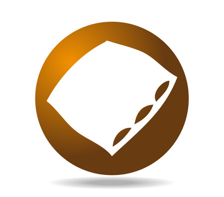 White pillow in a golden circle. Golden slumbersのイラスト素材