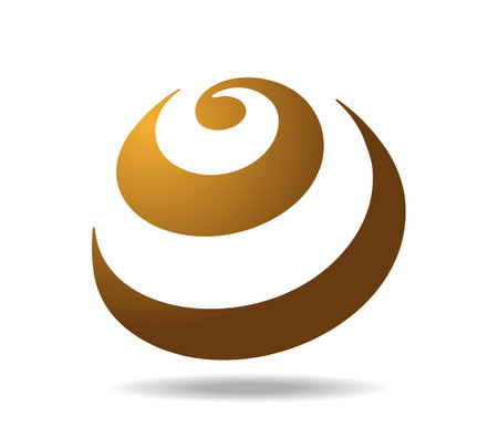 Golden spiral on sphere iconのイラスト素材