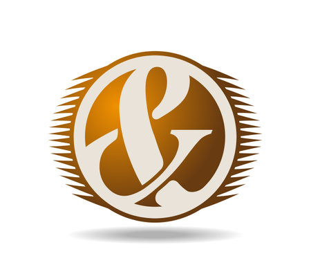 The golden letter & inscribed in a circle as a logoのイラスト素材