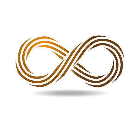 Mobius loop made of golden rope. infinity symbol. 8のイラスト素材