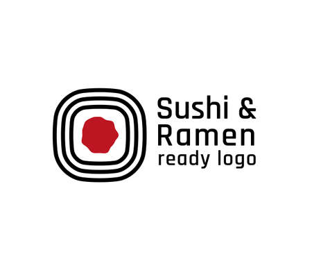 Simple ready sushi and ramen bar logoのイラスト素材