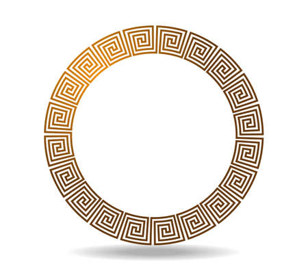 Round Celtic or Greek pattern woven with meanderのイラスト素材