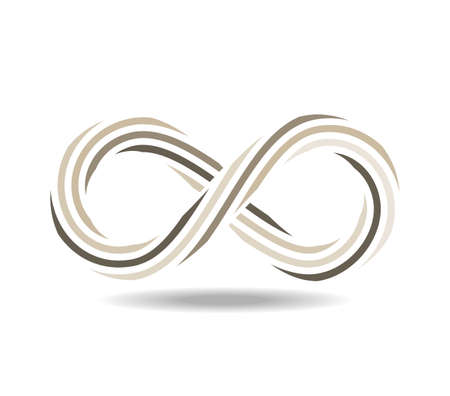 Mobius loop made of rope in shades of gray. infinity symbol. 8 eightのイラスト素材