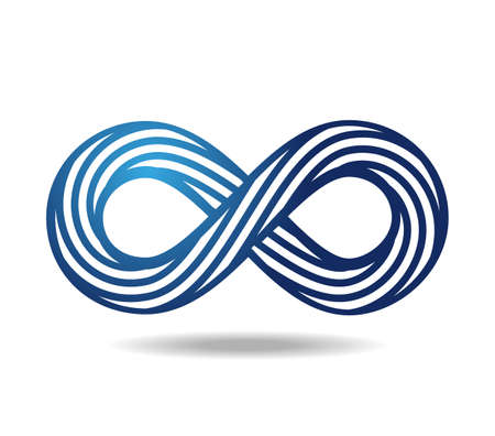 Mobius loop made of blue rope. infinity symbol. 8のイラスト素材