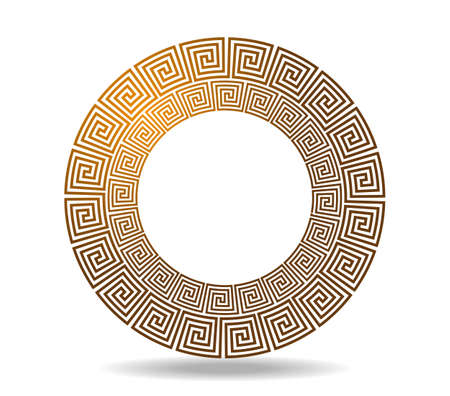 Round Celtic or Greek pattern woven with meanderのイラスト素材