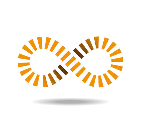 Mobius loop made of golden pieces. Infinity symbolのイラスト素材