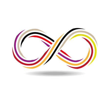 Mobius loop made of colored rope piece. infinity symbolのイラスト素材