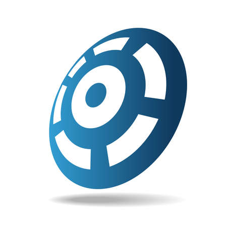 Round shield with blue and white ringsのイラスト素材