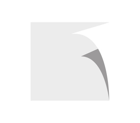 Gray square sheet of paper or tin with a folded cornerのイラスト素材