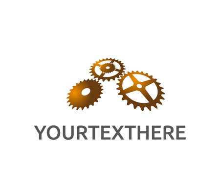 Golden mechanism of gears. The inside of the watch. Drive transmission. Drawn on a sphereのイラスト素材