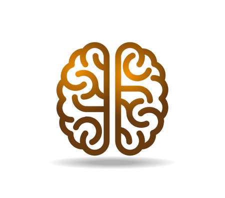 Golden human brain. Symbol of creativityのイラスト素材