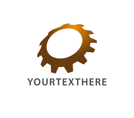 Golden gear drawn on a ball. Golden sunのイラスト素材