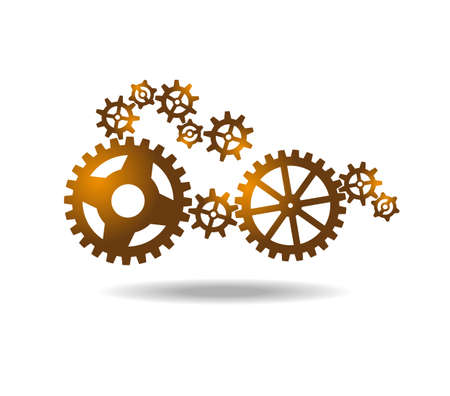Golden mechanism of gears. The inside of the watch. Drive transmissionのイラスト素材