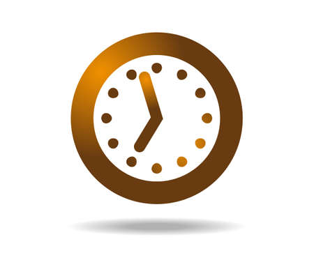 Simple standard gold clock. Minimalist industrial clockのイラスト素材