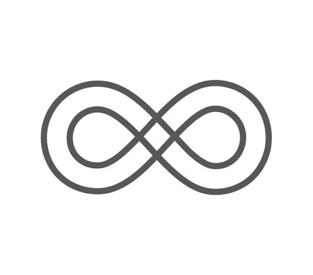 Mobius loop made of two lines. ribbon. Infinity symbol. 8のイラスト素材