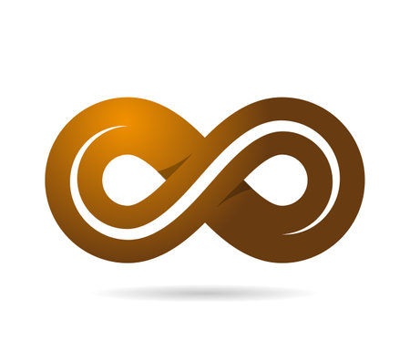 Mobius loop made of golden strip. ribbon. Infinity symbol. 8 eightのイラスト素材