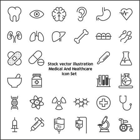 Stock vector illustration - Medical And Healthcare icon setのイラスト素材