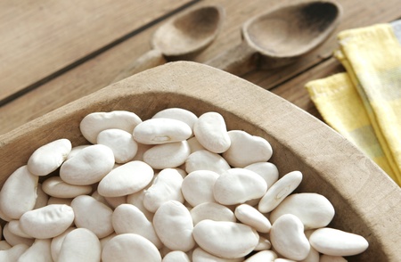 Wooden dish filled with bean