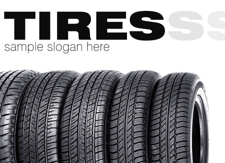 Car tires  Space for textの写真素材