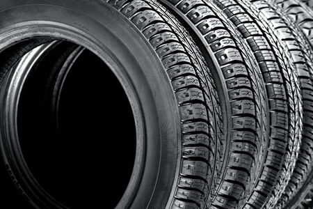 Closeup on car tires