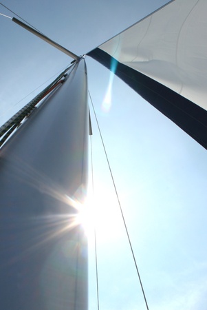 Big sail  Sun rays shine の写真素材