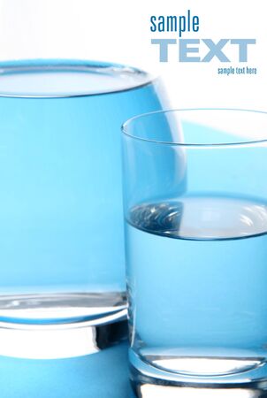 Glass filed with water  Space for textの写真素材