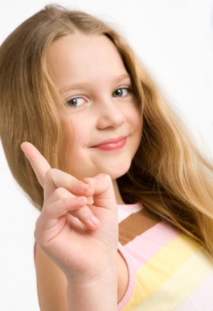 Happy little girlの写真素材