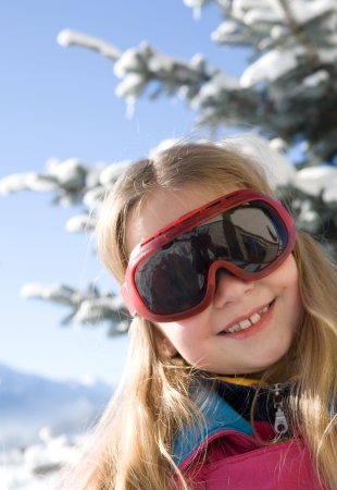 Happy girl with ski glasses 
の写真素材