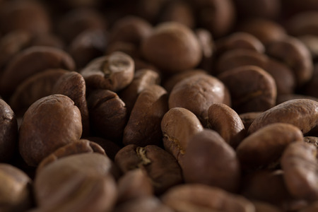 macro roasted beans black coffee, ready to brew delicious coffeeの写真素材