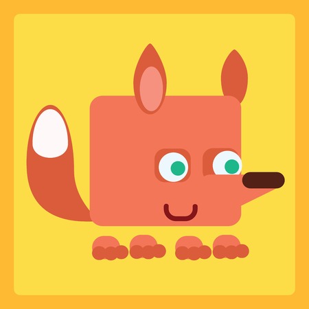 Good Fox stylized children icon symbol illustrationのイラスト素材