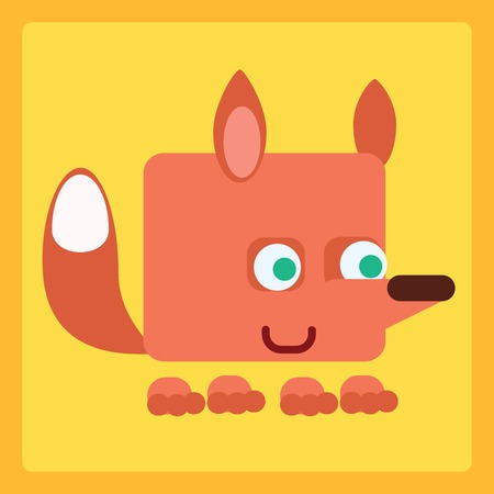 Illustration for Good Fox stylized children icon symbol illustration - Royalty Free Image