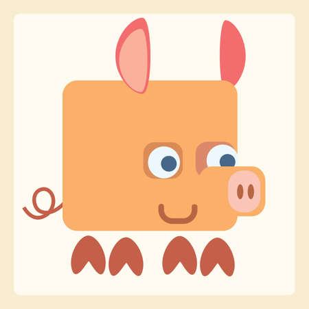 Good pig baby stylized pictogram symbol illustrationのイラスト素材