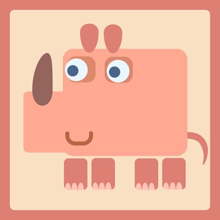 Rhino stylized cartoon iconのイラスト素材