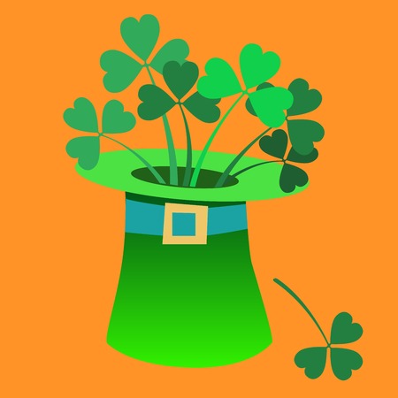 Leprechaun hat with a Shamrock inside Patrick dayのイラスト素材