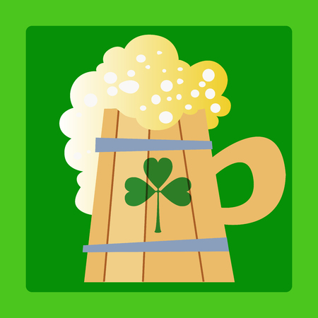 Foamy mug of beer a day Patrickのイラスト素材