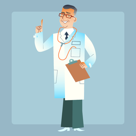 good doctor physician in a white coatのイラスト素材