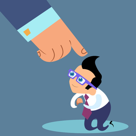 The instructions of the chiefs. Businessman slave obeys his boss. Office workのイラスト素材