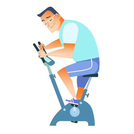 The man in sportswear engaged in Cycling weightのイラスト素材