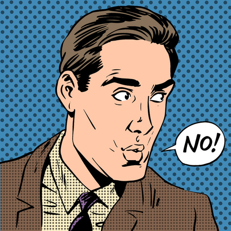 Elegant man says no pop art comics retro style Halftoneのイラスト素材