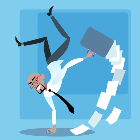 African businessman rejoices in the success of the transaction documents. Friday in the officeのイラスト素材