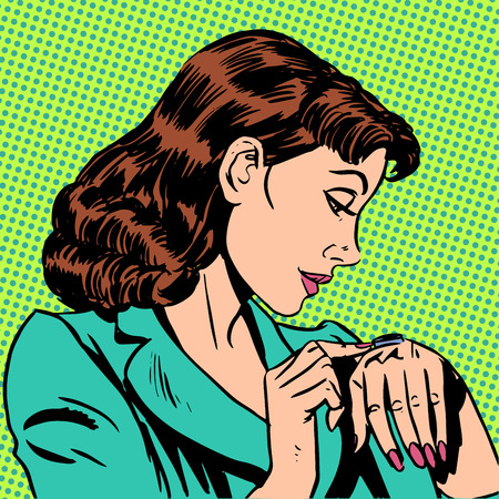 girl Thursday  looks on watch runs businesswoman Office tired waitingのイラスト素材