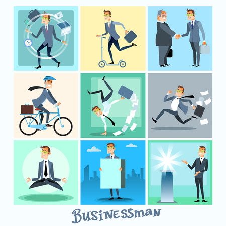 Set of businessman collection business situationsのイラスト素材