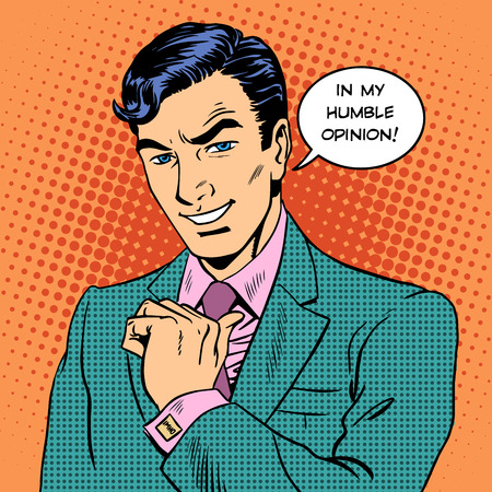 Retro style pop art of a businessmanのイラスト素材