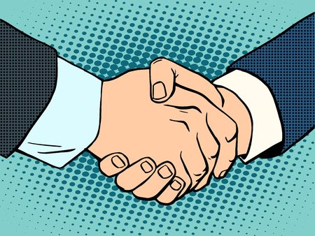 Handshake. business deal. Business concept then art retro styleのイラスト素材