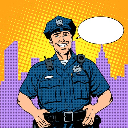 good cop police pop art retro styleのイラスト素材