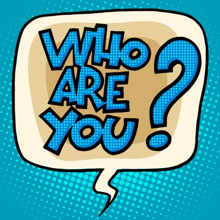 who are you to question bubble comic text pop art retro styleの写真素材